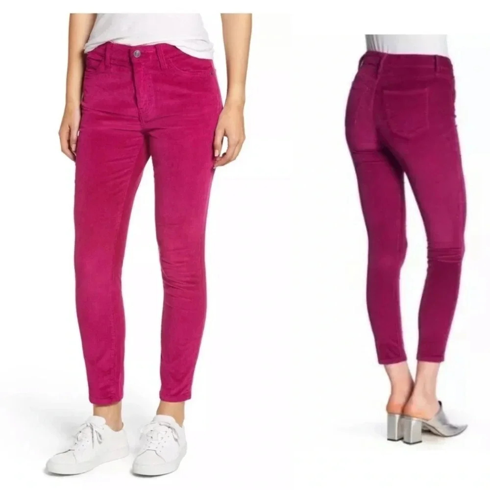 New Current/Elliott Magenta Stiletto Corduroy pant wild aster
high waisted